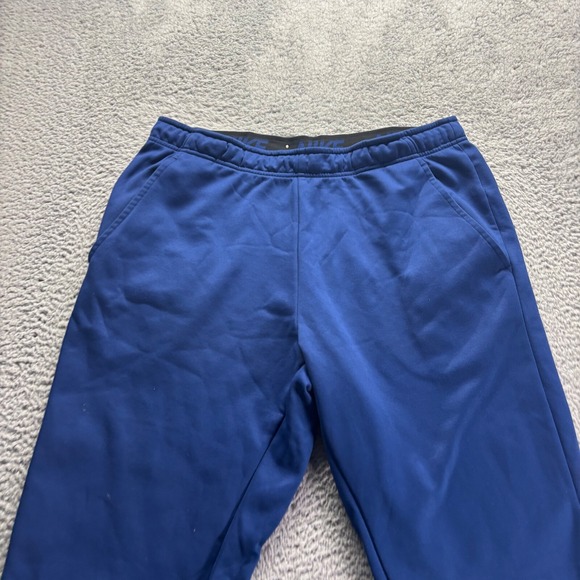 Vintage Nike Track Pants Men XXL Blue Polyester Tapered Fleece Lined - Picture 2 of 10